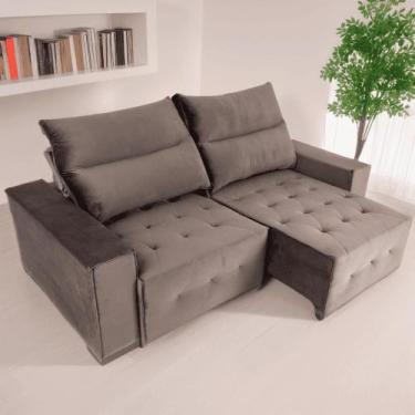 Imagem de Sofá Retrátil e Reclinável Coimbra Veludo Luxor Espuma D28 - SOFÁS WEB