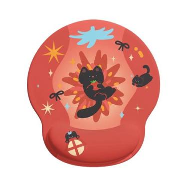 Imagem de Mousepad de descanso de pulso Cute Black Cat 188x227mm de silicone - y