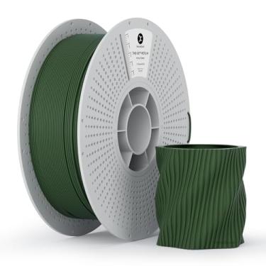 Imagem de kexcelled Filamento PETG fosco 1,75 mm, superfície fosca de filamento de impressora 3D PETG verde exército, precisão dimensional +/- 0,03 mm, carretel de papelão de 1 kg (1 kg) serve para a maioria