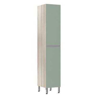 Imagem de Paneleiro 40Cm 2 Portas Lis Legno Crema Com Verde Jade