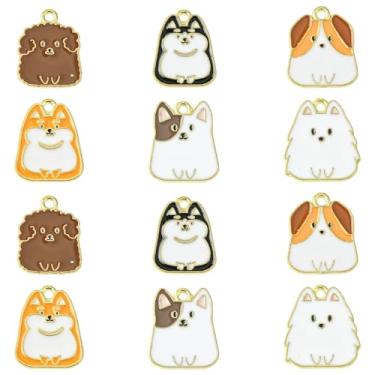 Imagem de LiQunSweet 30 peças, 6 estilos, encantadores encantadores em forma de cachorro, pingentes de animais de estimação para joias faça você mesmo, colar, pulseira, brinco, bolsa, telefone, chaveiro
