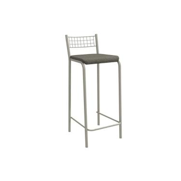 Imagem de Banqueta Sala De Jantar Gênova 1b705nk Aço 1 Un Niquel-linho Escuro - Kappesberg