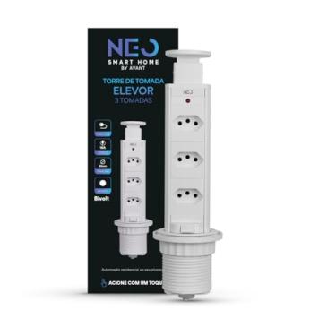 Imagem de Avant Neo Torre de Tomada Embutir Retrátil (Elevor) 3 Tomadas Flex 10A/20A, Bivolt, para Bancada Cozinha e Escritório