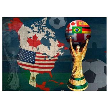 Imagem de Quebra-cabeça Seleção do Brasil Futebol Campeão do Mundo 35 peças mdf 