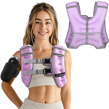 Imagem de Colete com peso para homens, mulheres e crianças, peso incluído com faixa refletiva, coletes de peso corporal ajustáveis para corrida, treino, corrida, caminhada