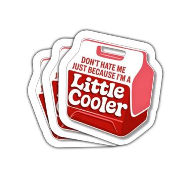Imagem de 3 peças de adesivos engraçados para refrigerador, citação Don't Hate Me, decalque de vinil vermelho para baú de gelo, adesivo bonito à prova d'água para laptops, garrafas de água, refrigeradores e