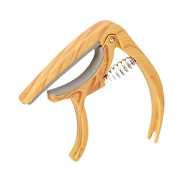 Imagem de JunZheHub Capotraste para Guitarra Elétrica, Ajuste, Acessório para Instrumento Musical, Trava de Liberação Rápida, Capotraste com Gatilho de Tecla, Grão de Madeira Clara