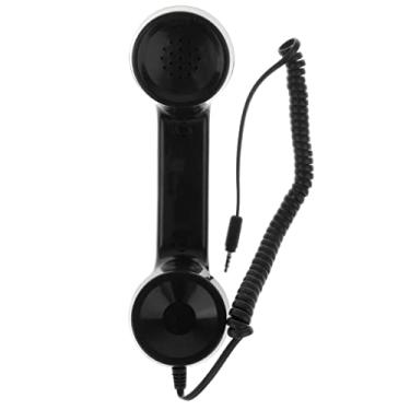Imagem de Telefone celular elegante, receptores de telefone retrô de 3,5 mm para telefones celulares – Preto