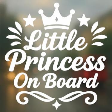 Imagem de Decalque de carro Little Princess On Board - adesivo de vinil de bebê menina bonito para janela de caminhão SUV - resistente ao clima durável - presente para mães