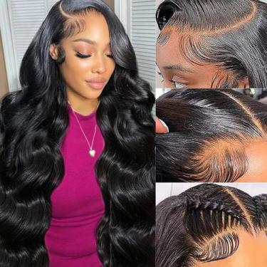 Imagem de Perucas frontais de renda Hakaniya Body Wave Human Hair 22" 180% de de