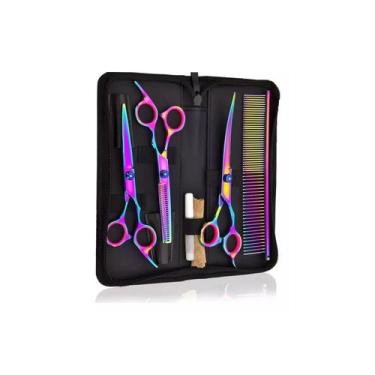 Imagem de Conjunto de tesouras para cães Kit de higiene para animais de estimaçã