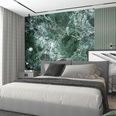 Imagem de Papel de parede Bumoo Green Marble Contact Paper 40cm x 12m