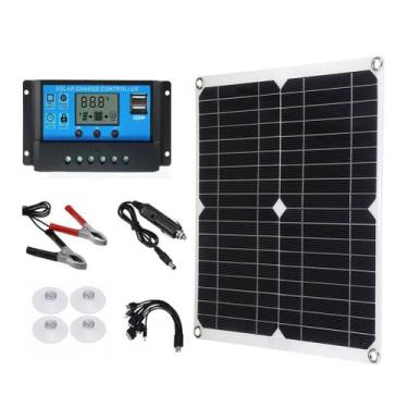 Imagem de Kit de painel solar Leeofty 18V 25W monocristalino com controlador
