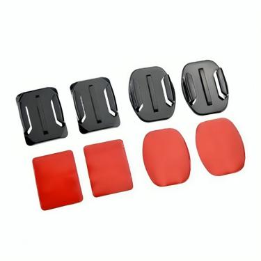 Imagem de Kit Suportes Base Plano e Curvo C/ Adesivos GoPro/SJCAM