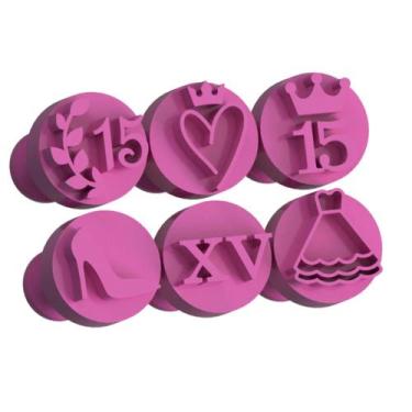 Imagem de Kit Carimbo Marcador Brigadeiros ANIVERSARIO 15 ANOS DEBUTANTE PARABEN