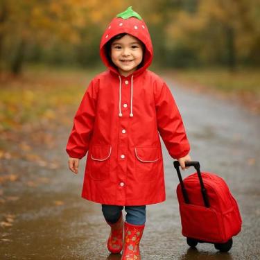 Imagem de Capa de chuva infantil para criança divertida colorida com regulagem i