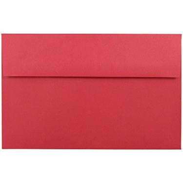 Imagem de JAM PAPER Envelopes de convite coloridos A10 - 152,4 x 241,3 mm (6" x 9 1/2") - Vermelho reciclado - pacote com 100