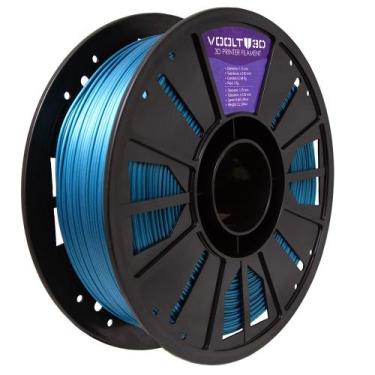 Imagem de Filamento Pla Vsilk Azul Metalizado 1kg Voolt3d - Voolt 3D