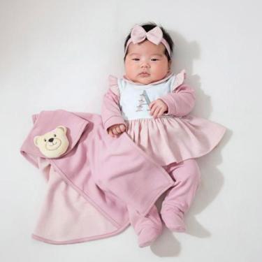 Imagem de Saída de Maternidade Personalizada ROSÊ Para Bebê Kit 05 Peças com Man