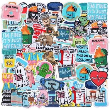 Imagem de Zeyune 72 peças de adesivos para o dia das enfermeiras, bordado a granel, aplique de ferro no chapéu, aplique de férias, costurado, para chapéu, mochila, roupas, camisa, jeans, artesanato