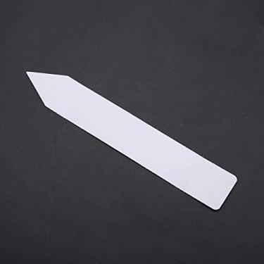 Imagem de Domary 100 Peças de Etiquetas de Plantas de Plástico Branco Marcador de Sementes de Berçário à Prova de Sol, Resistente e Reutilizável, Conveniente para Vaso de Jardim Com Lápis, para (Branco)