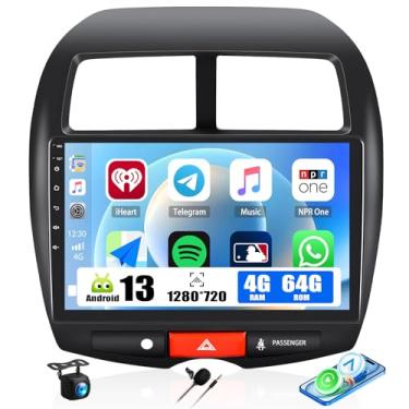 Imagem de [4+64G] Estéreo automotivo Android 13 para Mitsubishi Outlander Sport 2011-2017/ASX 2013-2015/RVR 2011-2017 com carplay sem fio, rádio automotivo de 10,1 polegadas com link espelhado, Bluetooth, FM