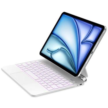 Imagem de GOOJODOQ Teclado magnético para iPad Air 11 polegadas (M2) 2024 e iPad Pro 11 polegadas (4ª/3ª/2ª/1ª) geração 2022, iPad Air 5ª/4ª geração 11 polegadas, trackpad click-Anywhere com teclado flutuante