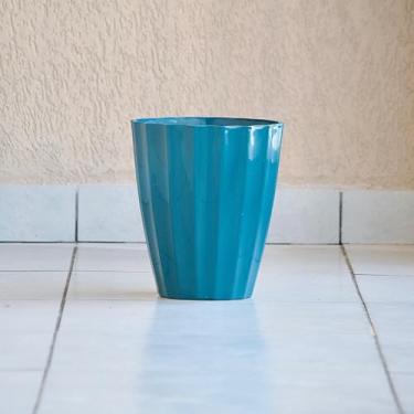 Imagem de Vaso de Plantas e Flores Decoração Sala Jardim Coluna Cacau Injetado 29x25 Liso Polido Luxo (Verde)