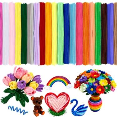 Imagem de BBTO 400 peças de limpador de cachimbo de chenille de Natal jumbo fofo haste de chenille para artesanato DIY (multicolorido)