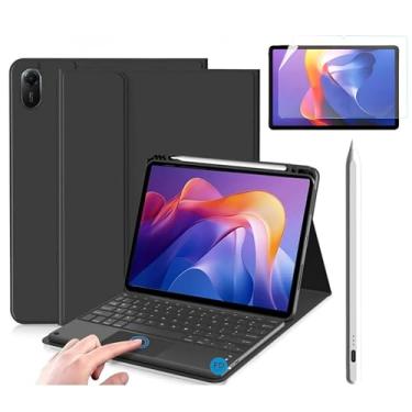 Imagem de Capa com Teclado para Redmi Pad 2 com Mouse Touchpad e Compartimento para Caneta + Película Paperlike para Redmi Pad 2 + Caneta Precision - FD Acessórios. (Kit Capa + Pelicula + Caneta)