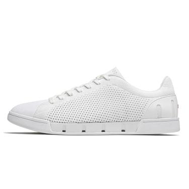 Imagem de Tênis masculino SWIMS Breeze Tennis Knit, casual, leve, elegante e confortável o dia todo, malha, Branco, 38