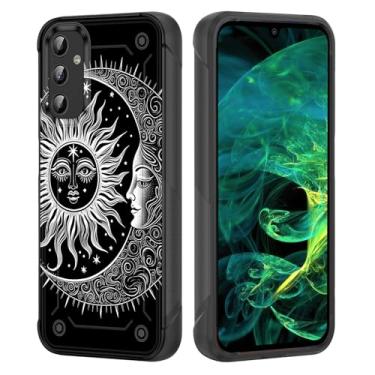 Imagem de wiaekosef Capa para Galaxy A25 5G, PC rígido de camada dupla resistente e silicone macio à prova de choque capa protetora à prova de choque para Samsung Galaxy A25 5G 6,5'' 2024, sol lua estrelas