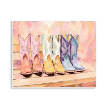 Imagem de Stupell Industries Arte de placa de parede trio de botas pintadas, design de Kim Allen, 28 x 35 cm