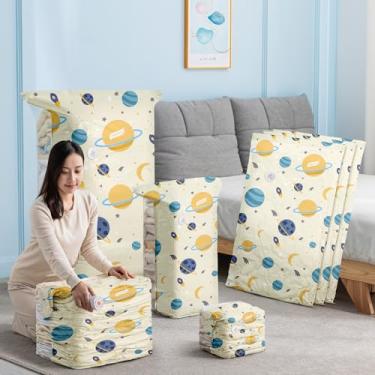 Imagem de Sacos de armazenamento a vácuo Planet para roupa de cama, sacos de vedação de 56 x 80 cm para edredons, cobertores, roupas e travesseiros - Solução que economiza espaço, G, 1 pacote