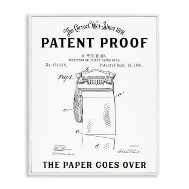 Imagem de Stupell Industries Papel higiênico passa sobre arte giclée emoldurada branca, design por Lettered and Lined, 14 x 11