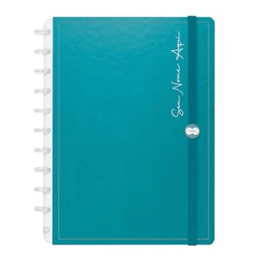 Imagem de Caderno De Disco Inteligente Iscool Personalizado 80 Folhas Solid Metallic Azul Topázio G