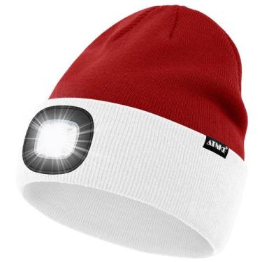 Imagem de Gorro iluminado por LED ATNKE USB recarregável 4 LED