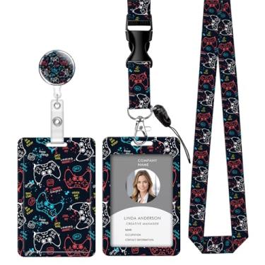 Imagem de Cordão retrátil para crachá de identificação com clipe e chaveiro, ajustável, bonito carretel de separação, durável, perfeito para mulheres enfermeiras, professoras, trabalhadoras de escritório