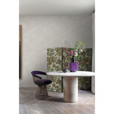 Imagem de Papel De Parede Muse Geométrico Listradinho Bege E Prata A55402