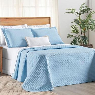 Imagem de Cobre Leito Casal Padrão Verity 200 Fios Bordado 3 Peças Céu