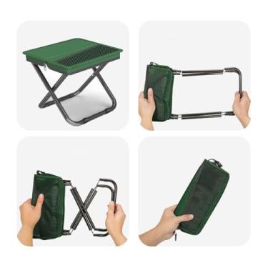 Imagem de Banqueta dobrável 2 em 1 e bolsa de campismo/banco de pesca portátil dobrável com capacidade de carga de 99 kg/banquinho dobrável para acampamento, caminhada, pesca, jardinagem e atividades ao ar
