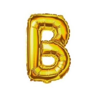 Imagem de Balao metalizado 40cm dourado letra b - PB Festas