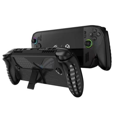 Imagem de Hzycwgone Capa para ROG Xbox Ally X/ROG Xbox Ally, capa protetora de TPU macio com suporte para console portátil de jogos ROG Xbox Ally X/ROG Xbox Ally, preta