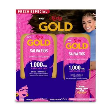 Imagem de Kit Niely Gold Salva Fios Antiquebra Shampoo 275ml e Condicionador 175ml
