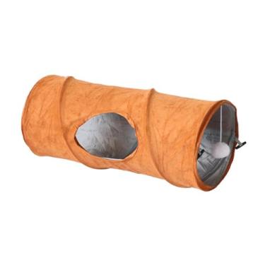 Imagem de MotiveTech Túnel para gatos com bola dobrável, brinquedo interativo para gatos, tenda de brincar para coelhinhos, 25cm X 58cm