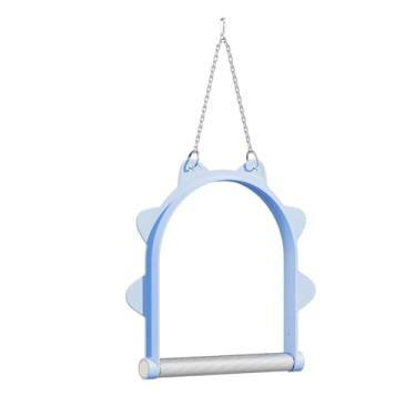 Imagem de Ｂｅｓｇａ Balanço Suspenso para Papagaios, Brinquedo, Poleiro, Acessório para Gaiola para Pequenos Pássaros Pretos, Pássaros com Estampa de Pele de Tigre, Agapo, azul