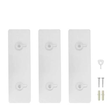 Imagem de HGFYZXD 3 pacotes de ganchos de parede adesivos sem perfuração com conjunto de parafusos, cabides de parede sem pregos para dispensadores de sabão, à prova d'água e à prova de ferrugem para uso dentro