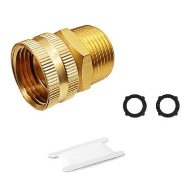 Imagem de AQUADIAI 1 peça 3/4 GHT fêmea para 1/2 NPT macho adaptador de mangueira de jardim conectores de mangueira de jardim de latão sólido com arruelas