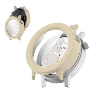 Imagem de Capa para CMF Watch 3 Pro Watch, película de vidro temperado KONXISA 9H, capa rígida de policarbonato, leve, antiarranhões e anti-queda para proteção e flim integrada, branca