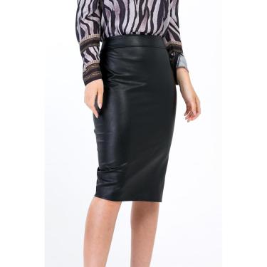 Imagem de Saia Midi com Zíper Preta-G-Feminino